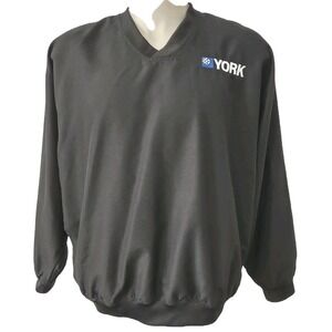 Badger Sport Windbreaker Pullover Large Mens York Logo Black V-Neck Gorp Core